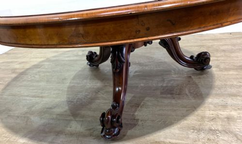 A SUPER VICTORIAN BURR WALNUT COFFEE TABLE - ADDITIONAL PHOTO 9