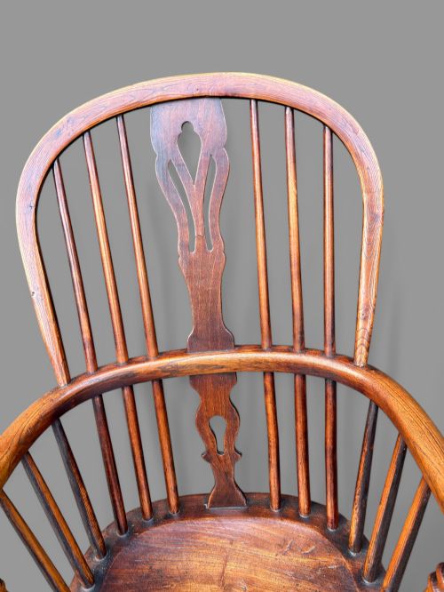 A RARE STAMPED NICHOLSON ROCKLEY HIGH BACK WINDSOR CHAIR - ADDITIONAL PHOTO 3