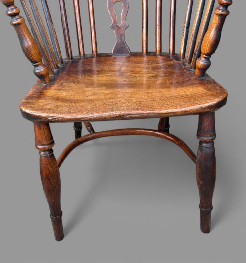 A RARE STAMPED NICHOLSON ROCKLEY HIGH BACK WINDSOR CHAIR - ADDITIONAL PHOTO 4