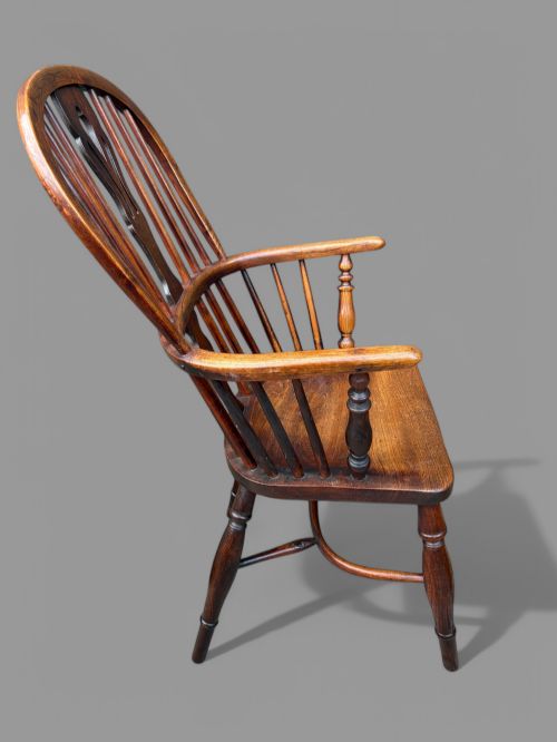 A RARE STAMPED NICHOLSON ROCKLEY HIGH BACK WINDSOR CHAIR - ADDITIONAL PHOTO 5