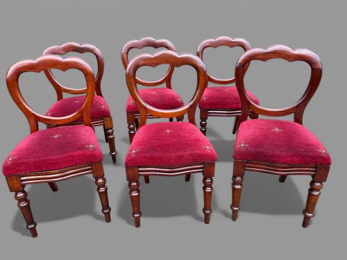 set of 6 victorian mahogany dining chairs c 1860 - CATEGORY: ANTIQUE CHAIRS - DATED VICTORIAN
