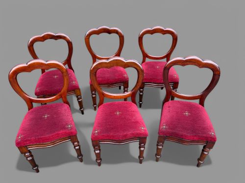 SET OF 6 VICTORIAN MAHOGANY DINING CHAIRS C 1860 - ADDITIONAL PHOTO 1