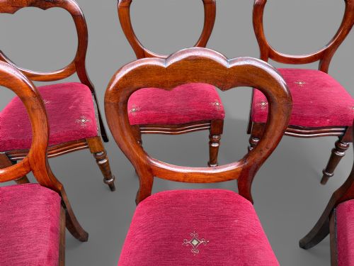 SET OF 6 VICTORIAN MAHOGANY DINING CHAIRS C 1860 - ADDITIONAL PHOTO 2