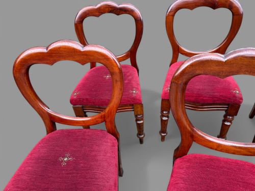 SET OF 6 VICTORIAN MAHOGANY DINING CHAIRS C 1860 - ADDITIONAL PHOTO 3
