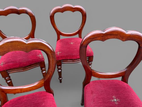 SET OF 6 VICTORIAN MAHOGANY DINING CHAIRS C 1860 - ADDITIONAL PHOTO 4