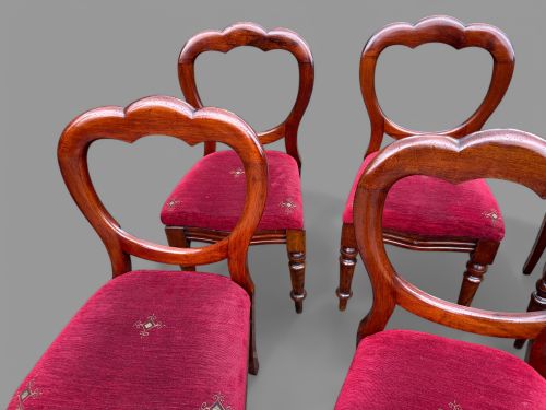 SET OF 6 VICTORIAN MAHOGANY DINING CHAIRS C 1860 - ADDITIONAL PHOTO 5