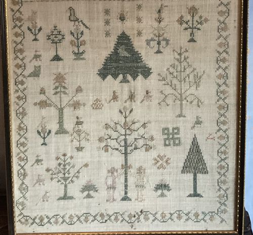 GEORGIAN NEEDLEWORK SAMPLER BY SARAH BAKER C 1810 - ADDITIONAL PHOTO 1
