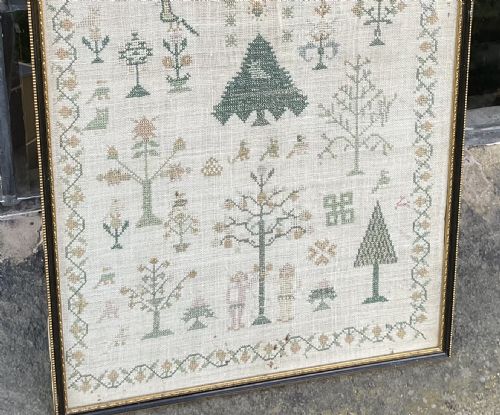 GEORGIAN NEEDLEWORK SAMPLER BY SARAH BAKER C 1810 - ADDITIONAL PHOTO 4