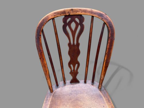A YEW WOOD SINGLE KITCHEN CHAIR BY WILSON GRANTHAM - ADDITIONAL PHOTO 2