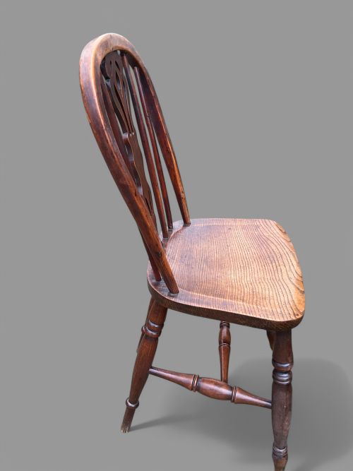 A YEW WOOD SINGLE KITCHEN CHAIR BY WILSON GRANTHAM - ADDITIONAL PHOTO 4