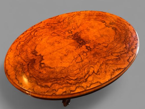 A VICTORIAN BURR WALNUT COFFEE TABLE - ADDITIONAL PHOTO 1