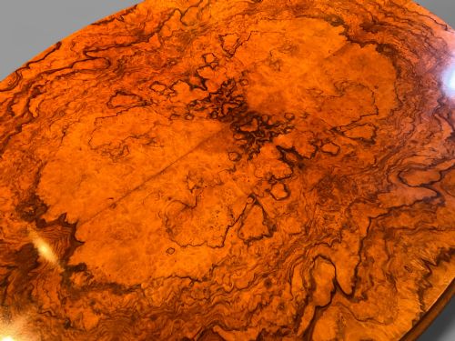 A VICTORIAN BURR WALNUT COFFEE TABLE - ADDITIONAL PHOTO 2