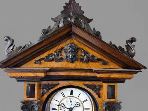 A SUPERB VIENNA WALL CLOCK 8 DAY WEIGHT DRIVEN - ADDITIONAL PHOTO 2