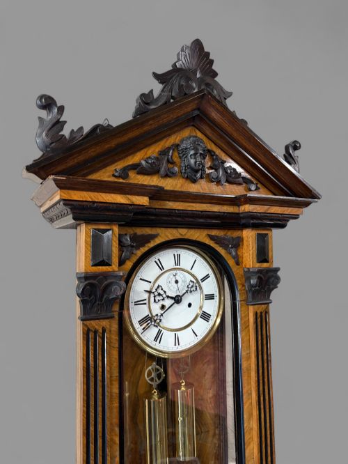 A SUPERB VIENNA WALL CLOCK 8 DAY WEIGHT DRIVEN - ADDITIONAL PHOTO 7