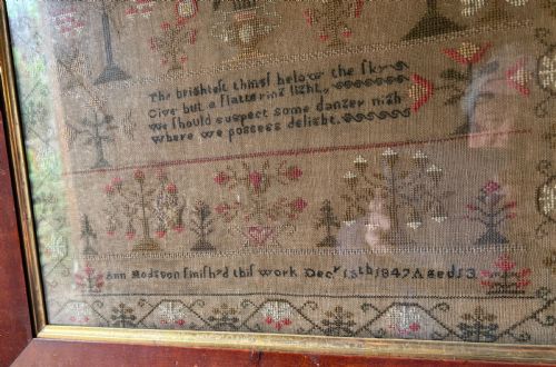 NEEDLEWORK SAMPLER BY ANN HODSON 13 DECEMBER 1847 AGED 13 - ADDITIONAL PHOTO 3