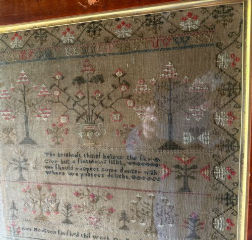 NEEDLEWORK SAMPLER BY ANN HODSON 13 DECEMBER 1847 AGED 13 - ADDITIONAL PHOTO 5