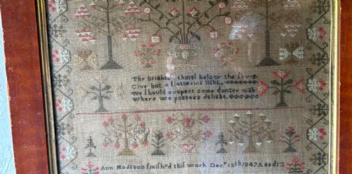 NEEDLEWORK SAMPLER BY ANN HODSON 13 DECEMBER 1847 AGED 13 - ADDITIONAL PHOTO 6
