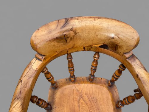 A RARE PAIR OF YEW WOOD CAPTAINS CHAIRS IMPRESSIVE QUALITY - ADDITIONAL PHOTO 2