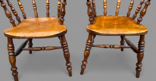 A RARE PAIR OF YEW WOOD CAPTAINS CHAIRS IMPRESSIVE QUALITY - ADDITIONAL PHOTO 6