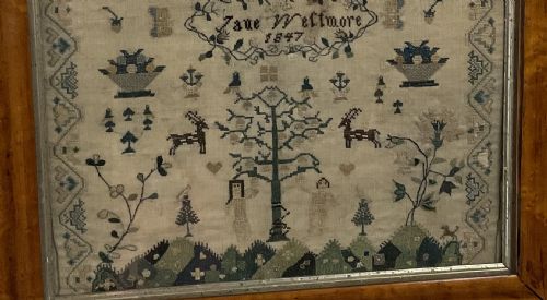A NEEDLEWORK SAMPLER BY JANE WETTMORE 1847 - ADDITIONAL PHOTO 1