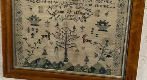 A NEEDLEWORK SAMPLER BY JANE WETTMORE 1847 - ADDITIONAL PHOTO 4
