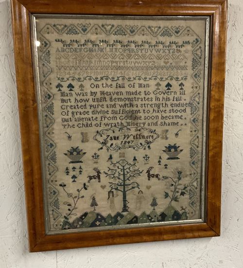 A NEEDLEWORK SAMPLER BY JANE WETTMORE 1847 - ADDITIONAL PHOTO 5