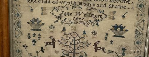 A NEEDLEWORK SAMPLER BY JANE WETTMORE 1847 - ADDITIONAL PHOTO 7