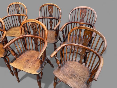 A RARE SET OF SET OF 6 YEW TREE WINDSOR CHAIRS - ADDITIONAL PHOTO 3