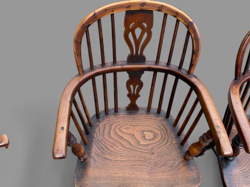 A RARE SET OF SET OF 6 YEW TREE WINDSOR CHAIRS - ADDITIONAL PHOTO 6