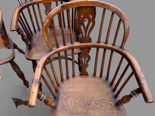 A RARE SET OF SET OF 6 YEW TREE WINDSOR CHAIRS - ADDITIONAL PHOTO 8