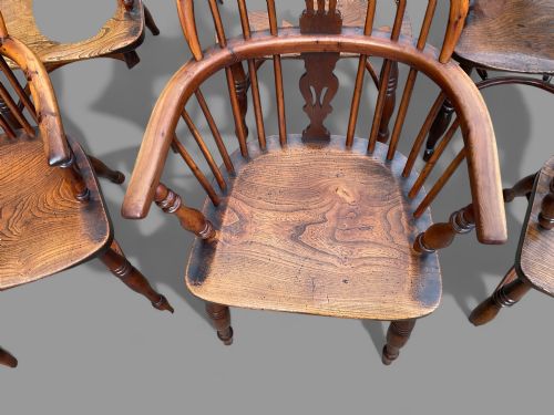 A RARE SET OF SET OF 6 YEW TREE WINDSOR CHAIRS - ADDITIONAL PHOTO 10