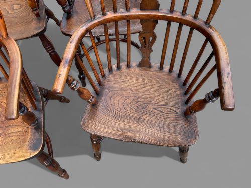 A RARE SET OF SET OF 6 YEW TREE WINDSOR CHAIRS - ADDITIONAL PHOTO 11