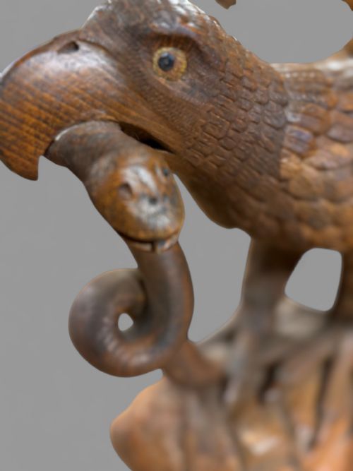 CARVED WOOD EAGLE WINGS OUTSTRETCHED 19TH CENTURY - ADDITIONAL PHOTO 2