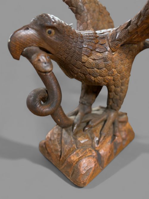 CARVED WOOD EAGLE WINGS OUTSTRETCHED 19TH CENTURY - ADDITIONAL PHOTO 4