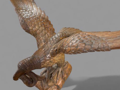 CARVED WOOD EAGLE WINGS OUTSTRETCHED 19TH CENTURY - ADDITIONAL PHOTO 5