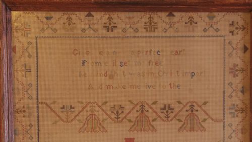 A NEEDLEWORK SAMPLER ESTHER DURLING AGED 14 1872 - ADDITIONAL PHOTO 1