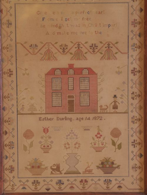 A NEEDLEWORK SAMPLER ESTHER DURLING AGED 14 1872 - ADDITIONAL PHOTO 3