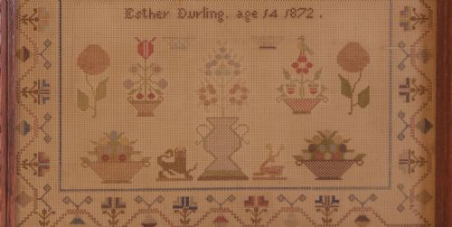 A NEEDLEWORK SAMPLER ESTHER DURLING AGED 14 1872 - ADDITIONAL PHOTO 5