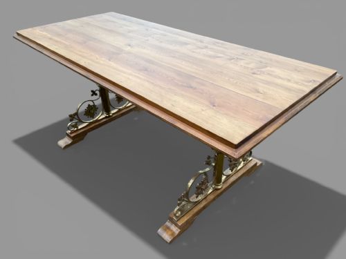 A VERY UNUSUAL PINE TOPPED KITCHEN TABLE - ADDITIONAL PHOTO 5
