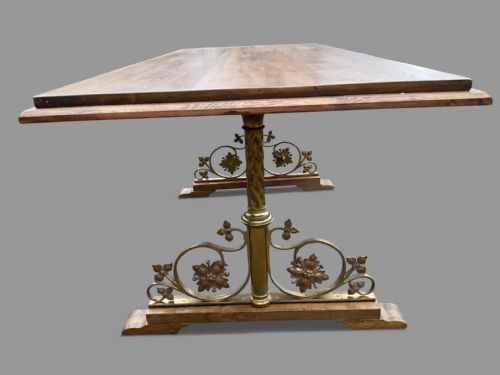 A VERY UNUSUAL PINE TOPPED KITCHEN TABLE - ADDITIONAL PHOTO 6