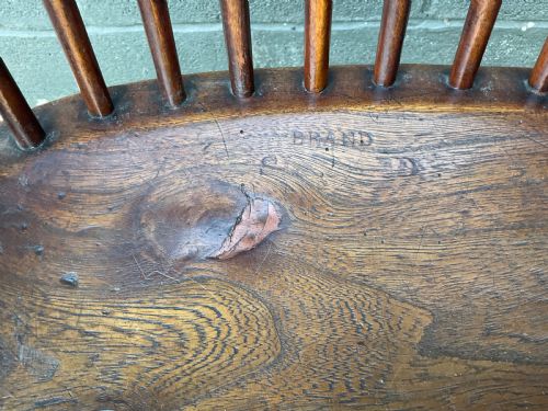 A RARE YEW WOOD WINDSOR CHAIR BY JOHN BRAND OF SLEAFORD - ADDITIONAL PHOTO 1