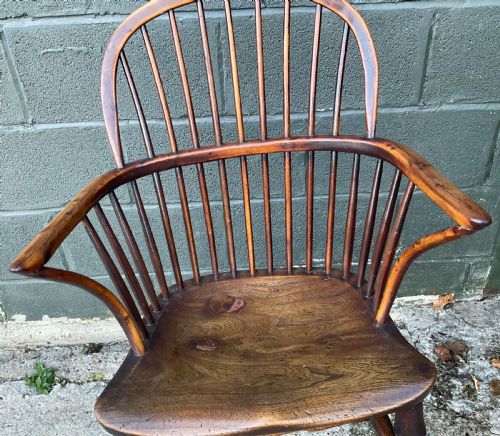 A RARE YEW WOOD WINDSOR CHAIR BY JOHN BRAND OF SLEAFORD - ADDITIONAL PHOTO 8