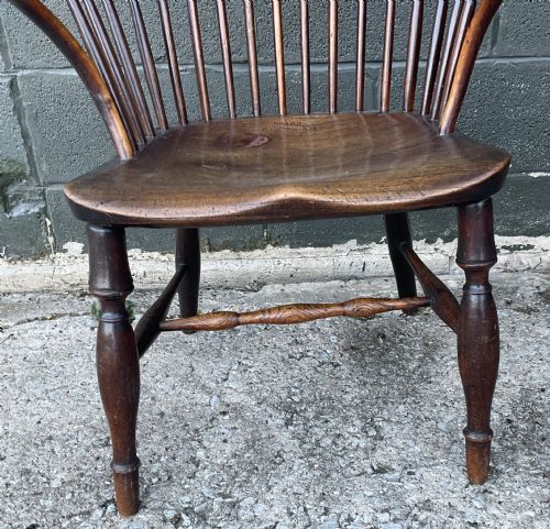 A RARE YEW WOOD WINDSOR CHAIR BY JOHN BRAND OF SLEAFORD - ADDITIONAL PHOTO 11