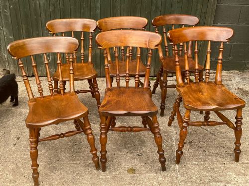 A RARE SET OF 6 WORKSOP BEST MODEL KITCHEN CHAIRS