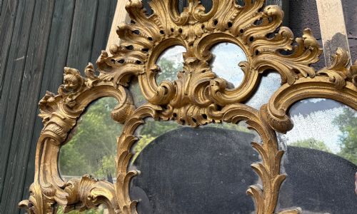RARE GEORGIAN OVERMANTLE MIRROR CARVED WOOD GILDED - ADDITIONAL PHOTO 4