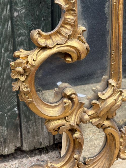 RARE GEORGIAN OVERMANTLE MIRROR CARVED WOOD GILDED - ADDITIONAL PHOTO 11
