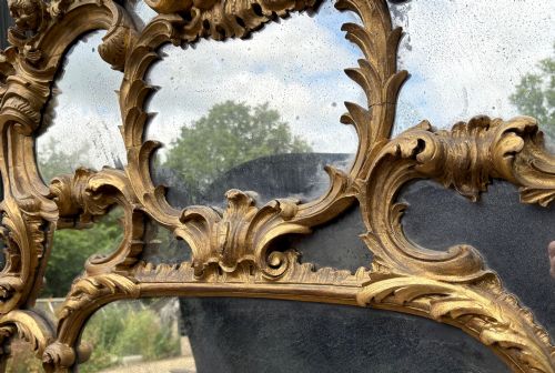 RARE GEORGIAN OVERMANTLE MIRROR CARVED WOOD GILDED - ADDITIONAL PHOTO 13