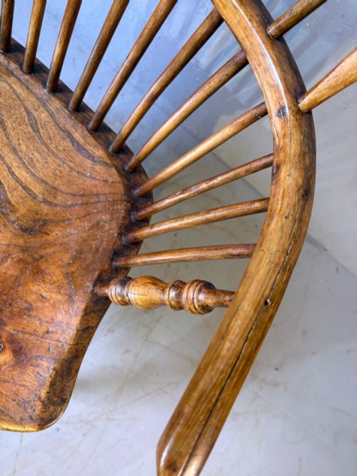 A FRUIT WOOD STICK BACK WINDSOR CHAIR C 1800 - ADDITIONAL PHOTO 7