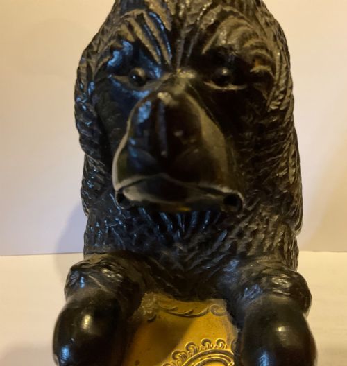 A Rare 19th Century Carved Wood Begging Dog Match Dispenser