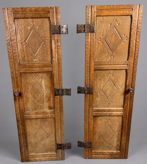 A Pair of Oak Doors Possibly Mouseman